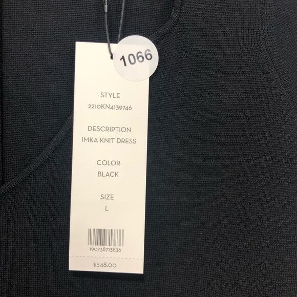 Veronica Beard  Womens Long Sleeve Imka Knit Midi Dress Black Size L - Picture 6 of 8